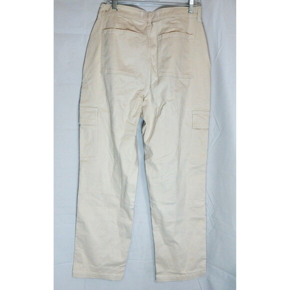 Hollister Ultra High-Rise Dad Cargo Pants White Size W32L 15L/14L Off-White - Picture 10 of 10